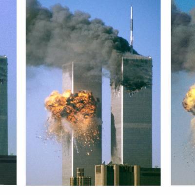 Hijacked Airliner Attacking World Trade Center P