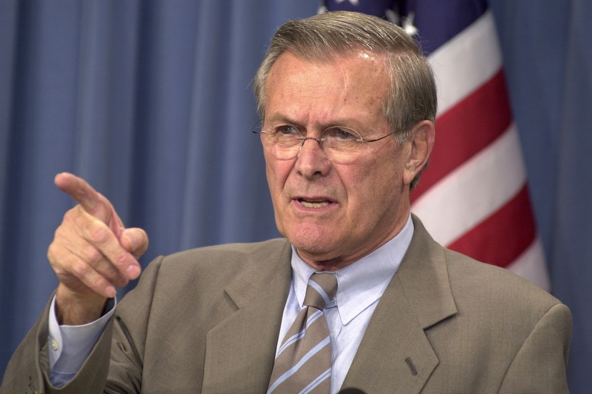 Donald Rumsfeld announces $2.3 Trillion &quot;Missing&quot; from The Pentagon, on Sept. 10, 2001